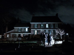 The Whitall house at Red Bank Battlefield all light up and ready for the candlelight tour (Photo/Mazza)